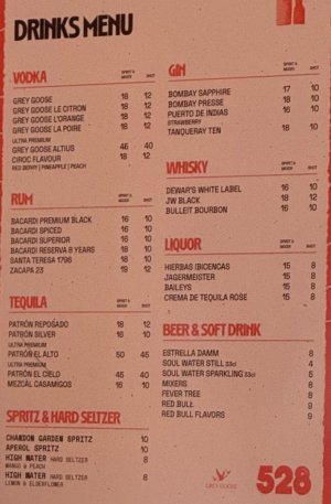 528 drinks menu