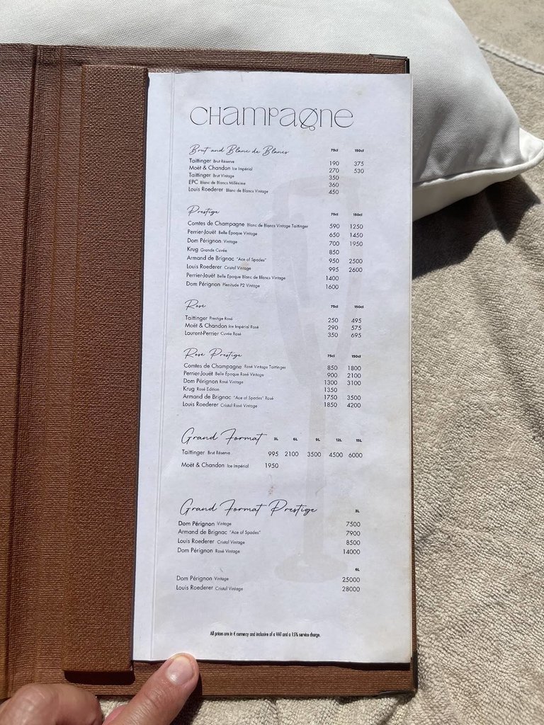 nikki beach bottle menu